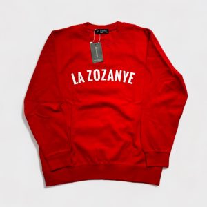 Sweatshirt slim LA ZOZANYE en molleton 
Blanc - Rouge - Noir