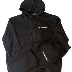 ENSEMBLE SWEAT-SHIRT À CAPUCHE NOIR BRODÉ
