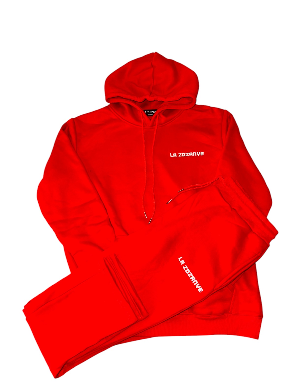 ENSEMBLE SWEAT-SHIRT À CAPUCHE ROUGE BRODÉ