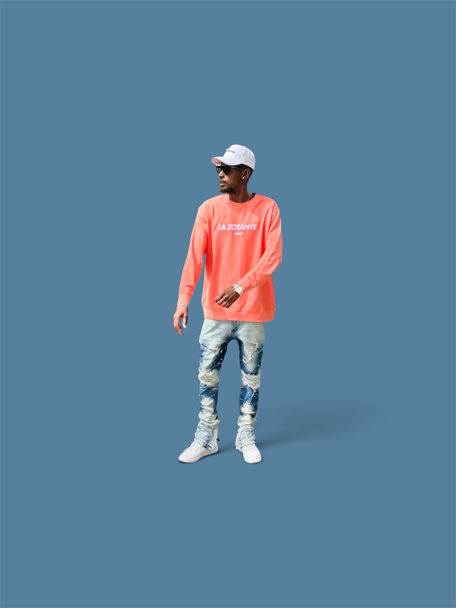 Sweat-shirt sans capuche Orange – Image 2