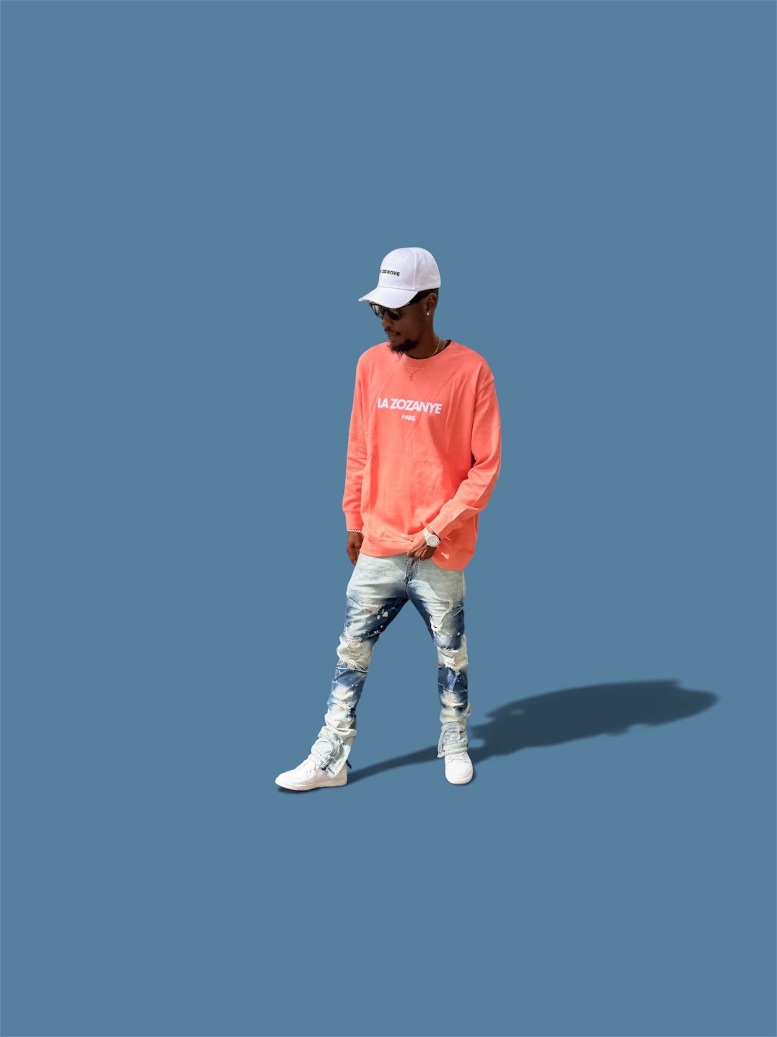 Sweat-shirt sans capuche Orange – Image 4